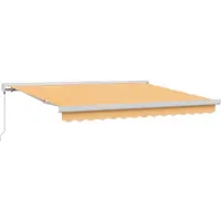 vidaXL Store à rallonge couleur sable 450 x 300 cm en lin et aluminium