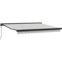 vidaXL Store à enrouleur gris clair et blanc 350 x 250 cm