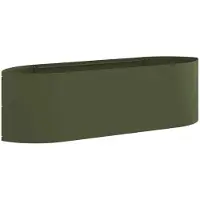 vidaXL Jardinière surélevée pour le jardin, vert olive, 140 x 40 x 40 cm, en acier
