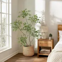 StarTech.com Nandina artificiel (bambou céleste) - Arbre artificiel en pot - Hauteur 150 cm - Feuilles réalistes - Pour l'intérieur et l'extérieur - À poser au sol - Facile d'entretien