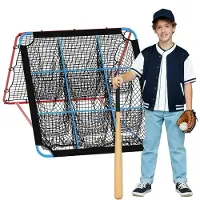 StarTech.com Filet d'entraînement de baseball et de softball - Filet de rebond/filet de lancer - Modèle 2-en-1 - Zone de strike à 9 cases - Angle réglable - 152 x 131 cm