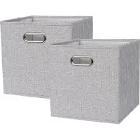 OEM Boîte de rangement en tissu gris argenté 30 x 30 x 30 cm