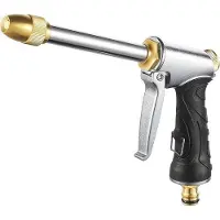 Famanu Pistolet d'arrosage en métal avec tuyau long - Tête de pulvérisation haute pression réglable pour le jardin et la voiture