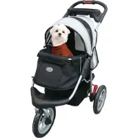 OEM Poussette pliable pour chiens et chats, noir et argent
