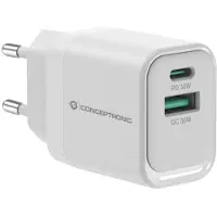 Conceptronic ALTHEA19W33 Chargeur 2 ports 33W,1xUSB-C,1xUSB-A blanc