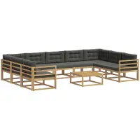 vidaXL Ensemble de salon de jardin 10 pièces, blanc et anthracite
