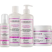 Kerargan - Kit volume shampooing, après-shampooing, masque et sérum à la biotine et au collagène
