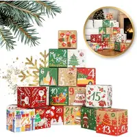 TEXTILOMANIE Calendrier de l'Avent diy 24 boîtes de couleur beau motif ksn101