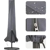 OEM Auvent imperméable pour parasol de jardin 190 x 25 x 48 cm - Idéal pour les parasols de 1,8 m à 3,4 m - Couleur caractéristique : noir