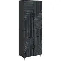 vidaXL Ensemble d'armoires , 2 pièces, noir, 66 x 34,5 x 89,5 cm, aggloméré