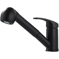 OEM Robinet de cuisine avec eau chaude et froide, bec extractible, multifonctionnel avec robinet - noir