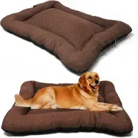 Famanu Tapis pour chiens et chats - tapis antidérapant et portable - moelleux - tailles S/M/L (M : 87 x 67 cm, marron)