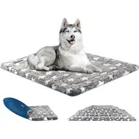 OEM Tapis réversible pour chien, chaud/froid, 91 x 61 cm - Lavable en machine - Mousse haute densité - Grands chiens - Bleu gris