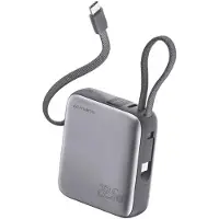 4smarts Batterie externe Pocket Dual Cord 10 000 mAh 22,5 W, gris espace