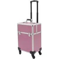 StarTech.com Trousse de maquillage - Trousse de maquillage - Serrure avec 2 clés - Grande ouverture - Coins renforcés - Cadre métallique - Boîtier en ABS - Pour le travail et les voyages - Rose