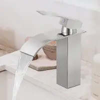 OEM Mitigeur de lavabo avec tuyau de raccordement, robinetterie de lavabo en acier inoxydable, mitigeur de lavabo à installation simple pour la douche, nickel brossé