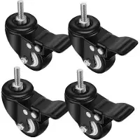 OEM Lot de 4 roulettes pivotantes noires de 2"/50 mm, équipées d'un système de freinage, pouvant supporter une charge de 150 kg, destinées aux meubles et au transport