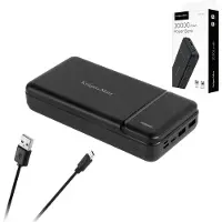 Krüger&Matz Powerbank 30000mAh USB-C 2xUSB LED Noir KM0907