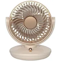 Zimilo Ventilateur de table portable avec 3 vitesses, ventilateur à angle réglable avec batterie intégrée pour le bureau, la maison et un refroidissement économe en énergie, beige
