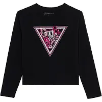 GUESS T-Shirt 'MIDI' rose foncé / noir / argent / blanc