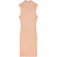 Armani Exchange pour femme. XW001875AF11957M4014 Robe midi à col montant nude (XS), Casuel, Fête, Viscose, Sans manches / bretelles