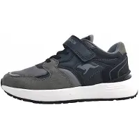 Kangaroos K-Sneak Base : Chaussures de sport pour enfants, modèle sneaker, fermeture à scratch, couleur noire, pour un usage quotidien