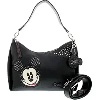 Desigual Sac bandoulière 'Mickey Studstyle' noir / argent / blanc