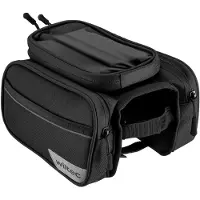 Wiltec Sacoche de cadre pour vélo , sacoche pour tube supérieur, 20 x 10 x 14 cm, en polyester, sacoche de vélo hydrofuge