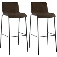 CLP lot de 2 tabourets de bar Hoover tissu 4 pieds piètement noir