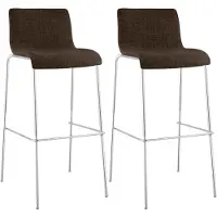 CLP lot de 2 tabourets de bar Hoover tissu 4 pieds piètement chromé