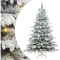 Syfax Sapin de Noël Artificiel à Branches Articulées Blanc 210 cm