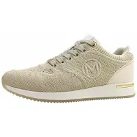 Mexx Rochella Caia Damenschuhe : chaussures de sport à lacets pour femmes, couleur beige, style décontracté