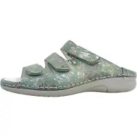 Waldlaufer Chaussons d'intérieur pour femmes Gunna, semelle intérieure verte, style décontracté