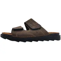 Lumberjack Chaussures de travail pour bûcherons, sandales plates en cuir marron, chaussures de loisirs