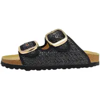 Jane Klain : Sandales d'intérieur, pantoufles, semelle intérieure, sandales, noir, chaussures de loisirs