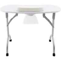 StarTech.com Table de manucure - Table à ongles/station à ongles - 5,5 W - 220-240 V - Charge maximale 30 kg - Surface de travail 90 × 40 cm - Montage nécessaire - Ivoire