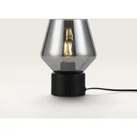 LUSENZ - Lampe de table Aureta verre fumé pied métal noir IP20 E27