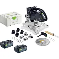 Festool Scie à moulures sans fil SYMC 70 EB-Basic 36 V (2 x 18 V) 216 mm + 2 batteries 8,0 Ah + Systainer - sans chargeur