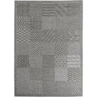 Ayyildiz Hali Ayyildiz | Tapis d'extérieur Ibiza Patchwork - 120 cm x 170 cm - Gris - Résistant aux intempéries - Écologique