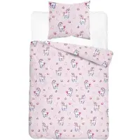 Detexpol Linge de lit, parure de lit en coton pour enfants 160 x 200 xoxo 5861a Licornes
