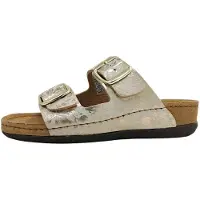 Jane Klain : Chaussures, pantoufles, sandales, couleur or, chaussures de loisirs