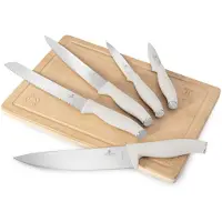 Berlinger Haus Coffret de Couteaux 5 Pièces Noir avec Planche à Découper en Bambou de la Collection Sahara