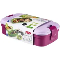 Curver Bento avec couverts - - Parme - 23,5x13,5x6,3 cm - Design contemporain - Compatible lave-vaisselle