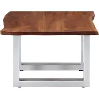 vidaXL Table basse avec bords naturels 60 x 60 x 40 cm Bois massif Acacia - Table basse - Tables basses - Tables d'appoint