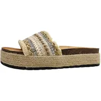 Meyla Bandana Meyla Sira : Sandales confortables, couleur beige, pour les loisirs
