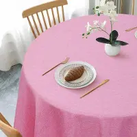 OEM Nappe en polyester imperméable, 140 cm, rose, lavable, effet lotus, pour le salon, la salle à manger, la terrasse