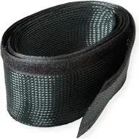 Roline Tuyau en tissu PVC pour regroupement de câbles, avec bande velcro, noir, 2,5 m