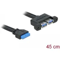 DeLOCK Câble enfichable vers USB-A 19 broches avec 2 ports