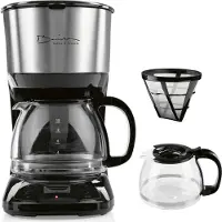 MAXXMEE Cafetière filtre BARISTA avec verseuse en verre | Affichage numérique & fonction minuterie | Machine à café filtre avec stop-goutte | 900W | 1,25 litres | Pour 10 tasses de café