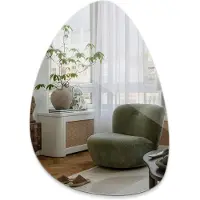 Drukarnia Piga Miroir mural organique – 57 x 80 cm – miroir sans cadre – forme irrégulière – miroir de salle de bains moderne – miroir décoratif